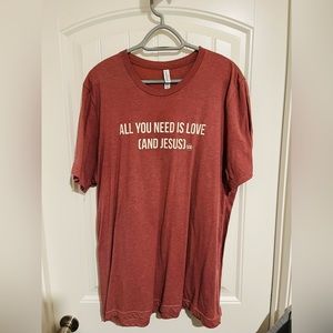 “All you need is Love & Jesus” T-shirt. Size 2XL